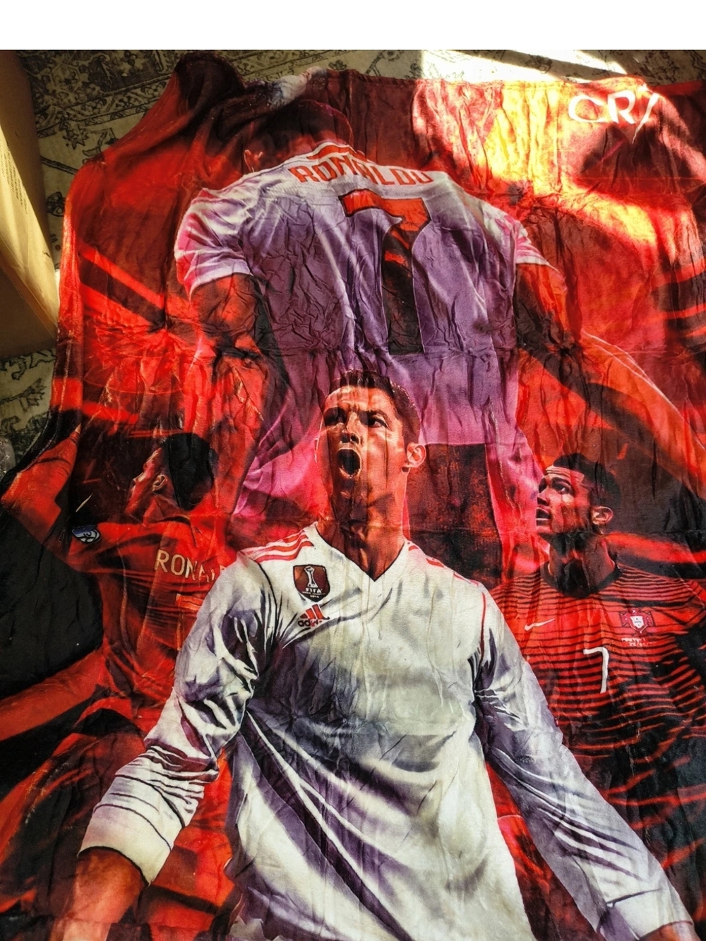 Christiano Ronaldo Throw Blanket 40×50 Gift for Fans Soccer Fans
